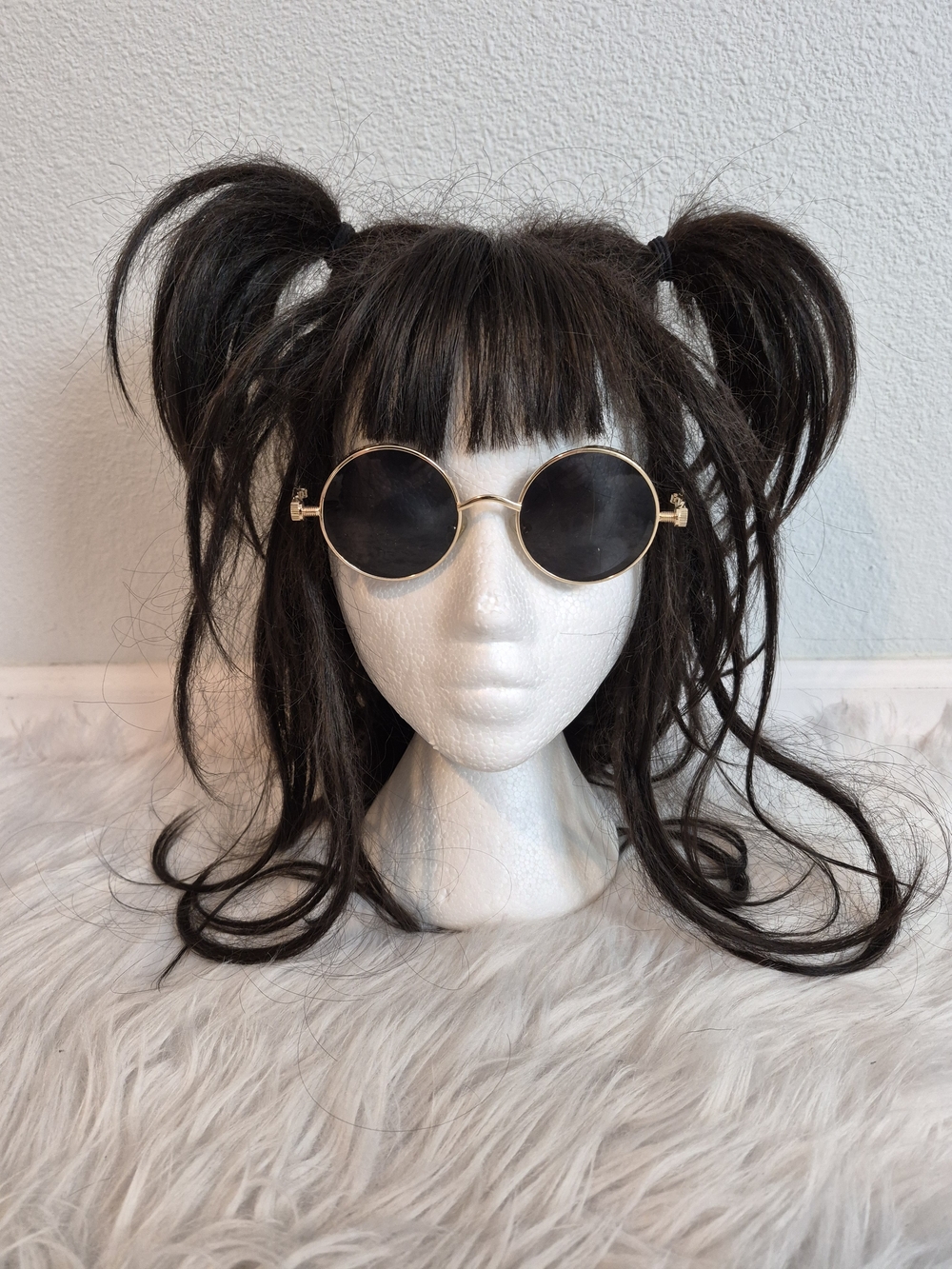 Round Gold Frame Steampunk Sunglasses with Black Lenses